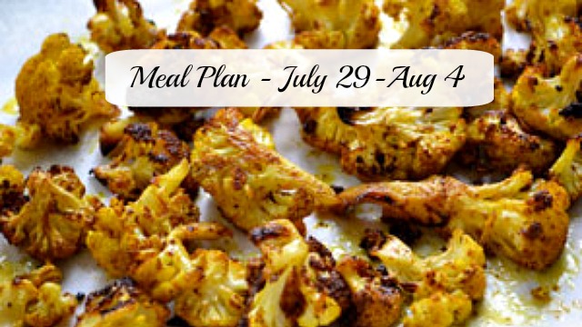 Meal plan July 2914