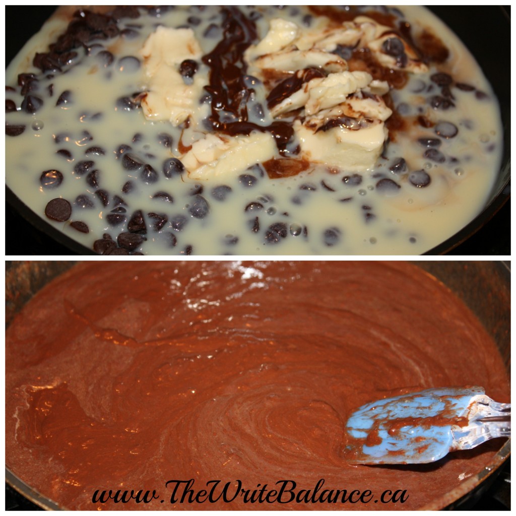 melted chocolate topping