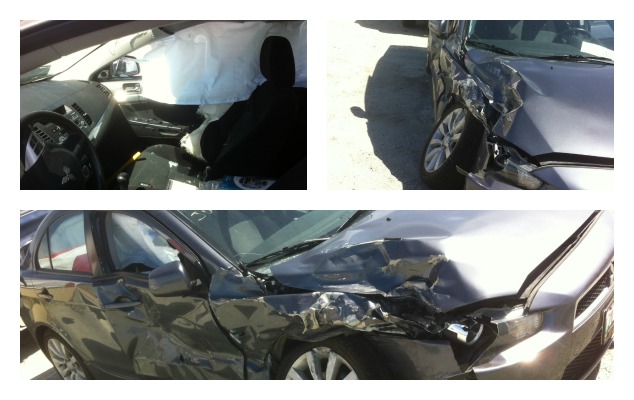 car accident picture collage
