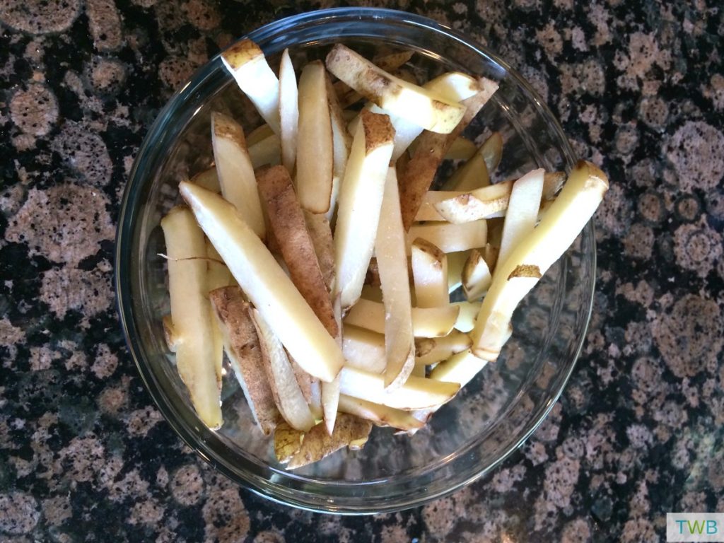 baked french fries - sliced