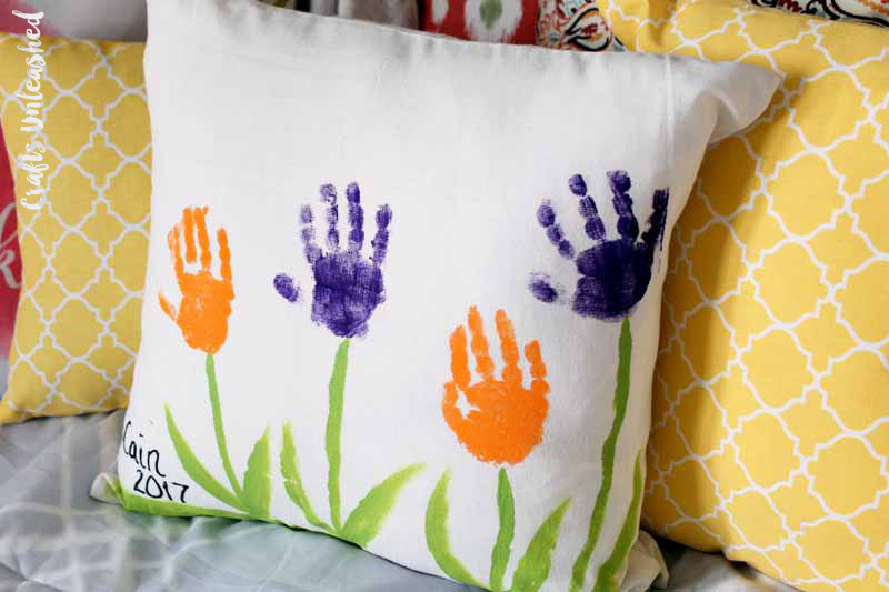 Homemade Mother's Day Gift Ideas - handprint pillow