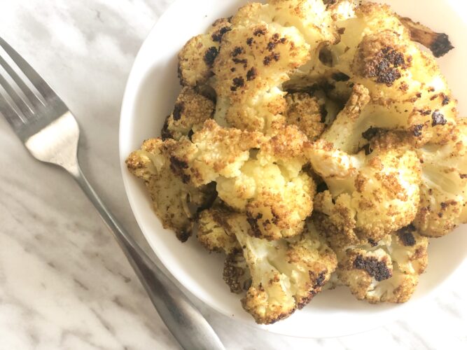 Roasted cauliflower with Indian Spices