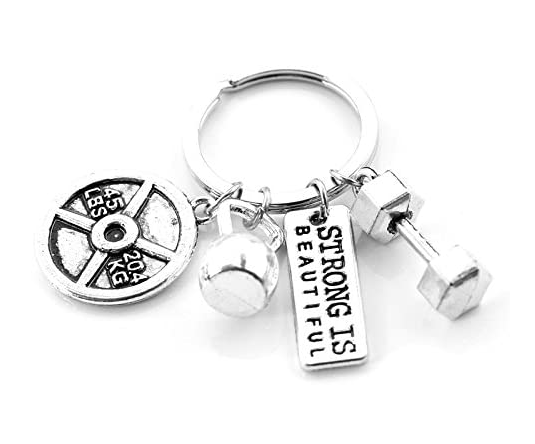 Strong is Beautiful keychain - Fitness Gift Ideas